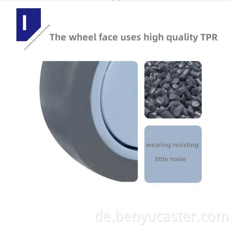 3 "4" stille graue TPU -Starrstiere Industriegeräte Casters Wheel Casters Casters Casters